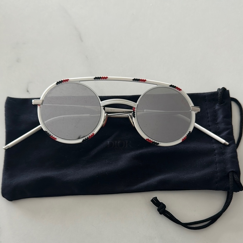Dior Round Silver Sunglasses